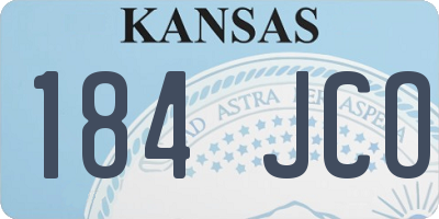 KS license plate 184JCO