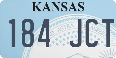 KS license plate 184JCT