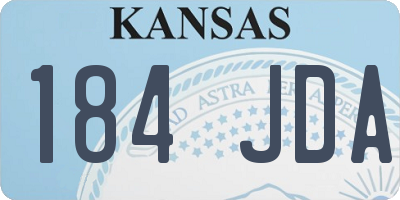 KS license plate 184JDA