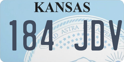 KS license plate 184JDV