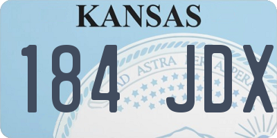 KS license plate 184JDX