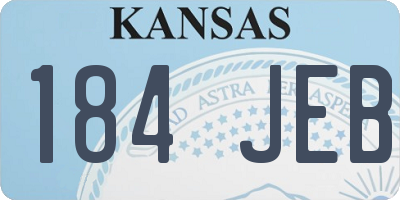 KS license plate 184JEB