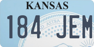 KS license plate 184JEM