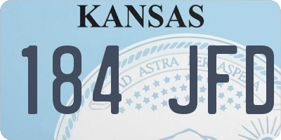 KS license plate 184JFD