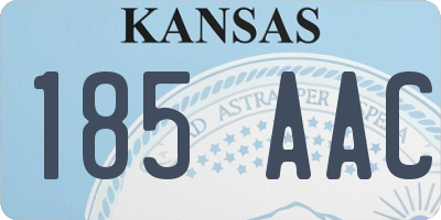 KS license plate 185AAC