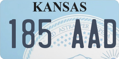 KS license plate 185AAD