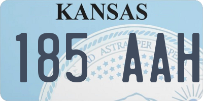 KS license plate 185AAH