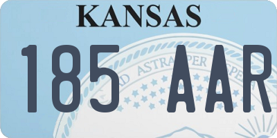 KS license plate 185AAR