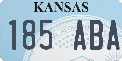 KS license plate 185ABA