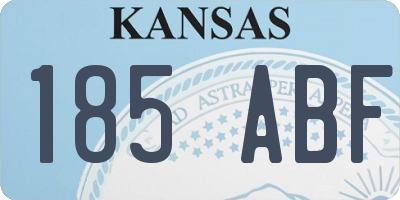 KS license plate 185ABF