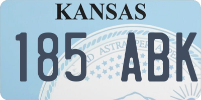 KS license plate 185ABK