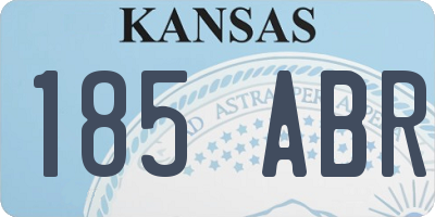 KS license plate 185ABR