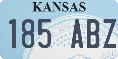 KS license plate 185ABZ