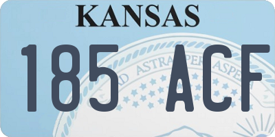 KS license plate 185ACF