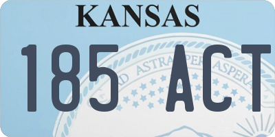 KS license plate 185ACT