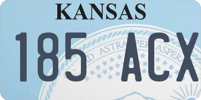 KS license plate 185ACX