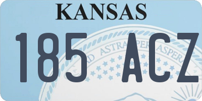 KS license plate 185ACZ