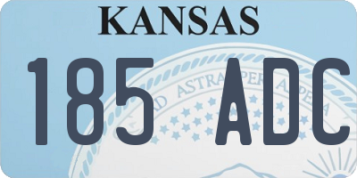 KS license plate 185ADC