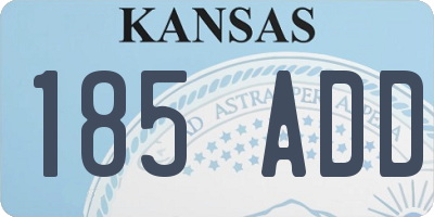 KS license plate 185ADD