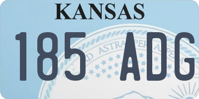 KS license plate 185ADG