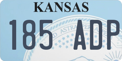KS license plate 185ADP