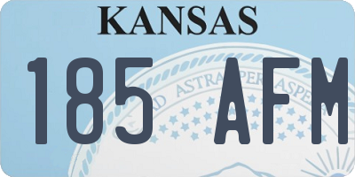 KS license plate 185AFM