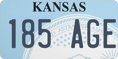 KS license plate 185AGE