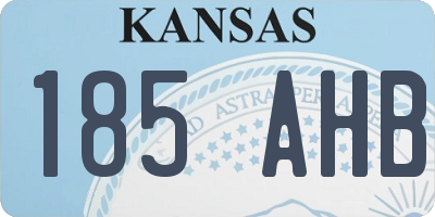 KS license plate 185AHB