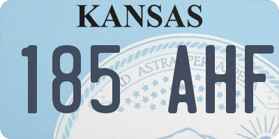 KS license plate 185AHF
