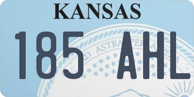 KS license plate 185AHL