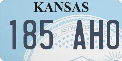 KS license plate 185AHO