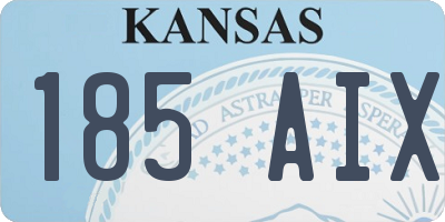KS license plate 185AIX