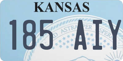 KS license plate 185AIY