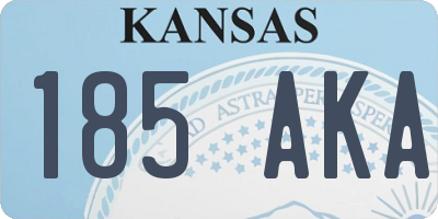 KS license plate 185AKA