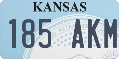 KS license plate 185AKM