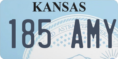 KS license plate 185AMY