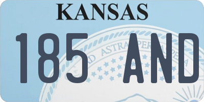 KS license plate 185AND