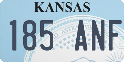 KS license plate 185ANF