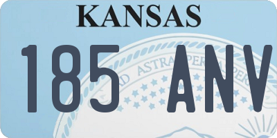 KS license plate 185ANV