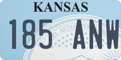 KS license plate 185ANW