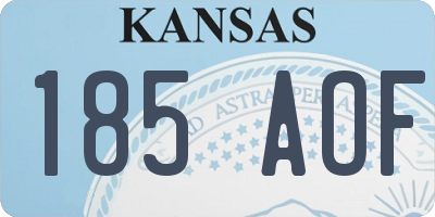 KS license plate 185AOF