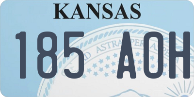 KS license plate 185AOH