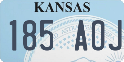 KS license plate 185AOJ