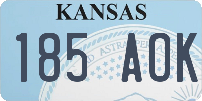 KS license plate 185AOK