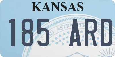 KS license plate 185ARD