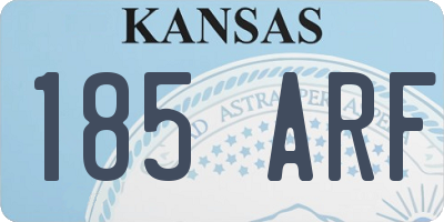 KS license plate 185ARF