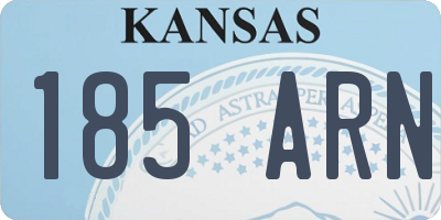 KS license plate 185ARN