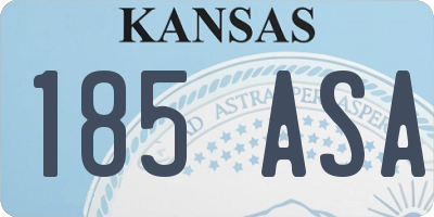 KS license plate 185ASA