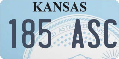 KS license plate 185ASC