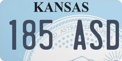 KS license plate 185ASD